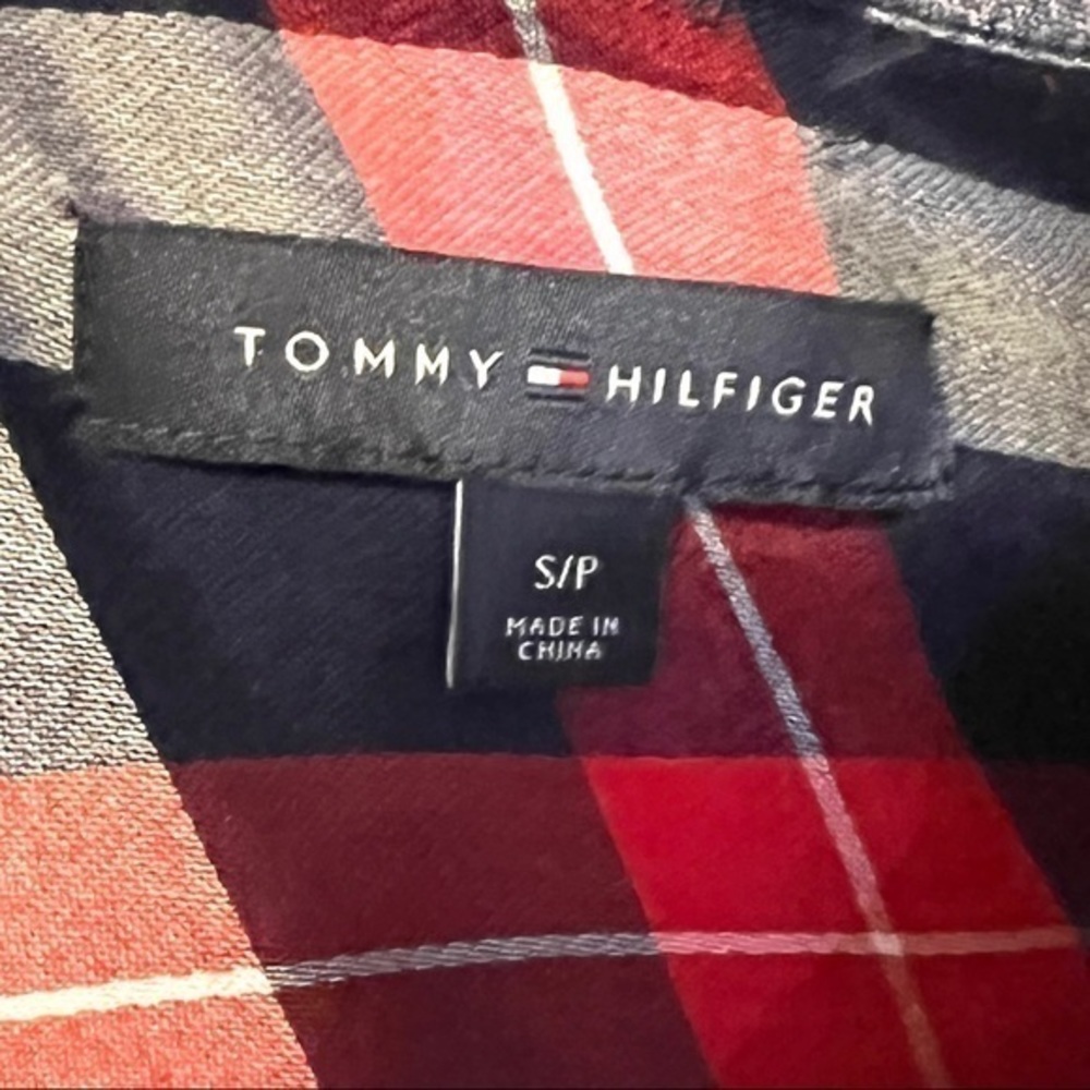 Tommy Hilfiger Plaid Checkered Long Sleeve Viscose Women’s Shirt Dress Small - Picture 5 of 10